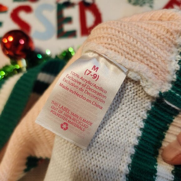 Ugly Christmas Sweater Women’s Medium #Blessed Santa Tinsel Ornaments Holiday - Picture 5 of 5